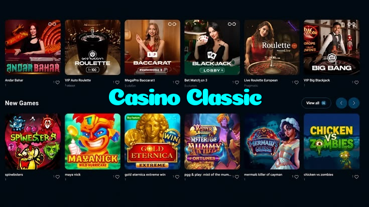 Casino Classic casino presented on mobile device in Pakistan with slots and live games